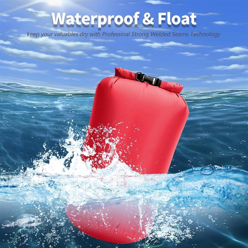 ELAORY Waterproof Dry Bags 3 Pack (5L, 10L, 20L) - Lightweight Waterproof Storage Bags for Travel, Boating, Fishing, Rafting, Swimming, Camping & Outdoor Activities - Durable & Compact Design, Red - Image 5